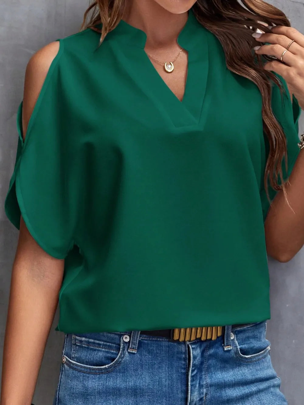 Summer New V-neck Stylish Off Shoulder Sleeve Women's Top