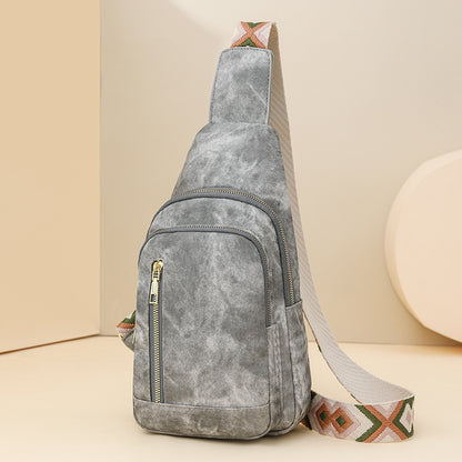 Retro Chest Bag Women's Texture Soft Leather Backpack  New Fashion Versatile Chest Bag Women's Casual One Shoulder Diagonal