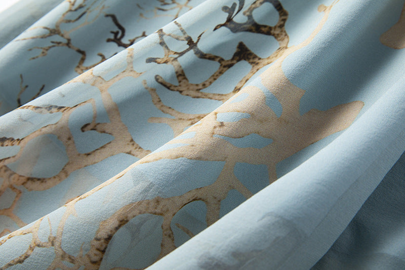 Elegant Silk Maxi Dress with Fashionable Prints