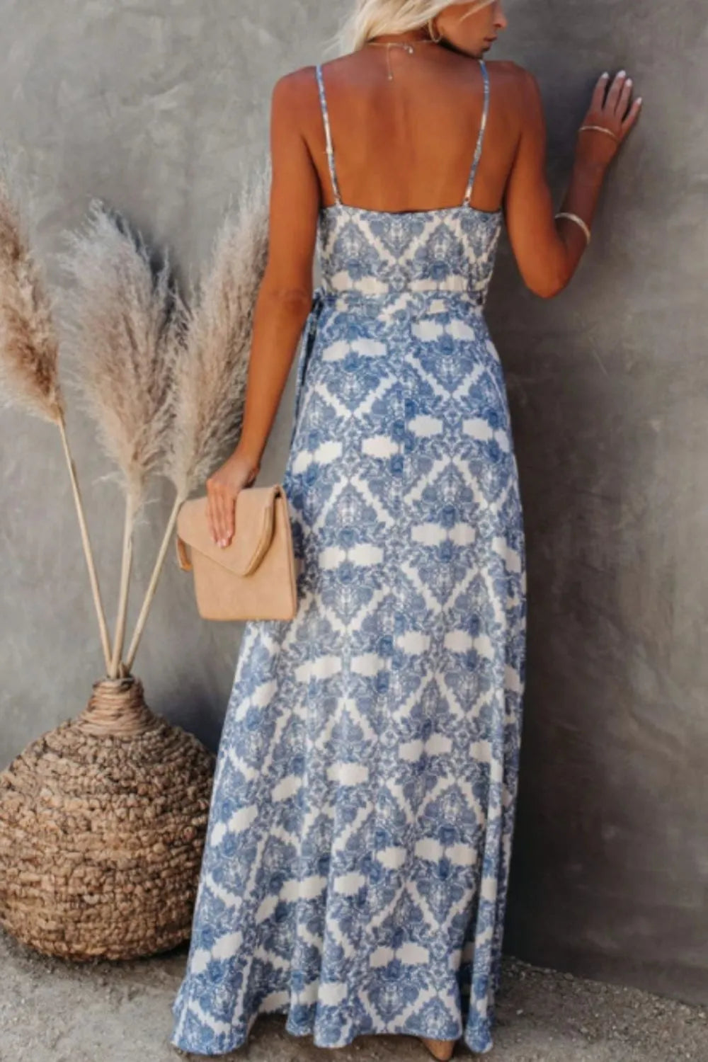 Printed Tied Maxi Cami Dress