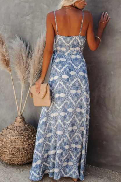 Printed Tied Maxi Cami Dress