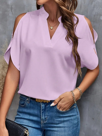 Summer New V-neck Stylish Off Shoulder Sleeve Women's Top