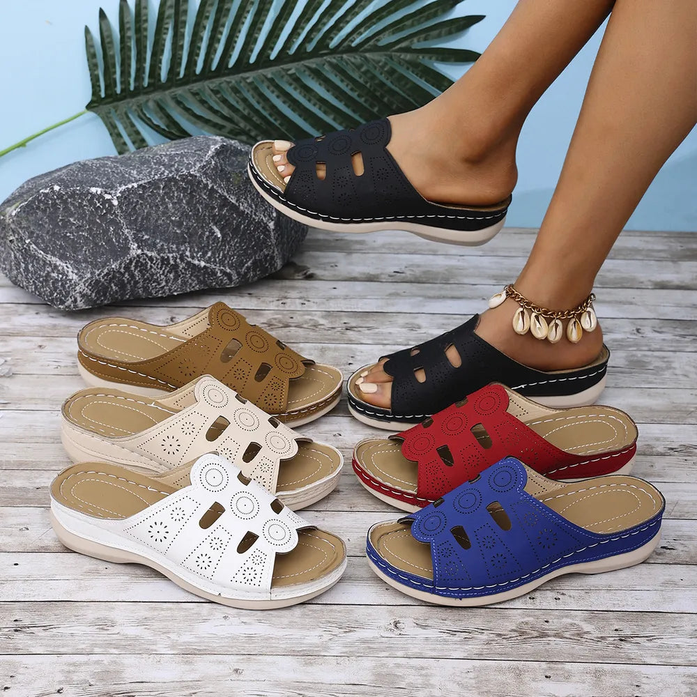 Open-Toe Cutout Sandals