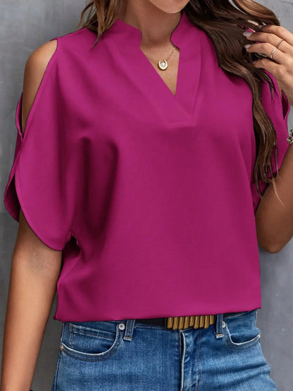 Summer New V-neck Stylish Off Shoulder Sleeve Women's Top