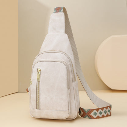 Retro Chest Bag Women's Texture Soft Leather Backpack  New Fashion Versatile Chest Bag Women's Casual One Shoulder Diagonal