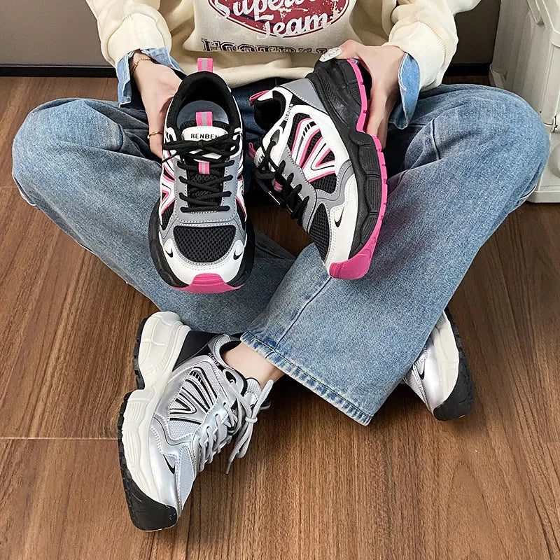 Lace-Up Platform Athletic Shoes