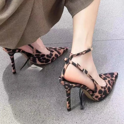 Leopard Point Toe Stiletto Pumps