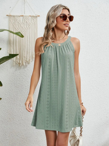 Women's swimsuit hollowed out crochet top sleeveless beach dress