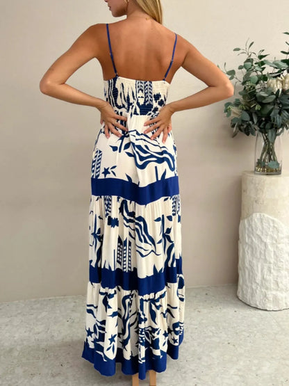 Printed Square Neck Maxi Cami Dress