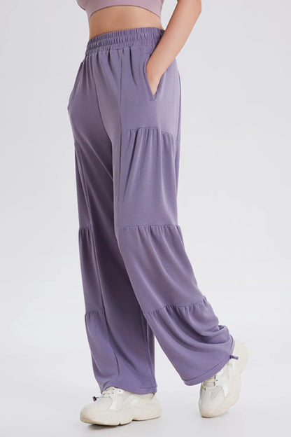 Drawstring Elastic Waist Ruched Joggers