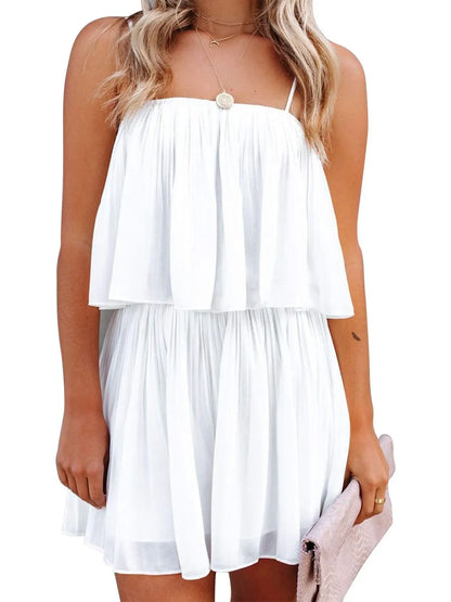 Summer sleeveless camisole jumpsuit with exposed back and wide legs