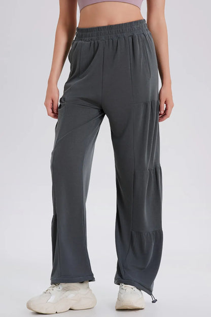 Drawstring Elastic Waist Ruched Joggers