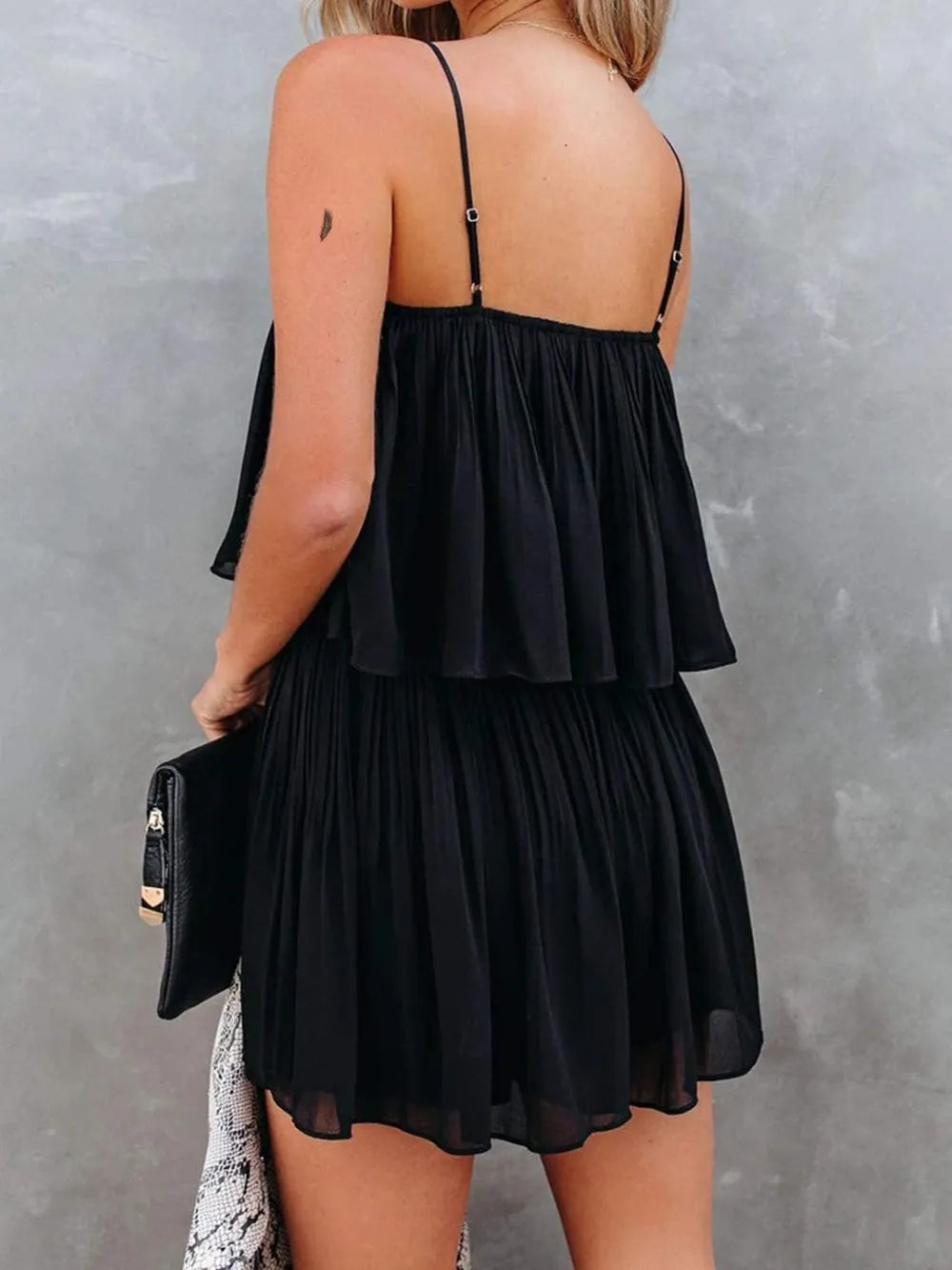 Summer sleeveless camisole jumpsuit with exposed back and wide legs