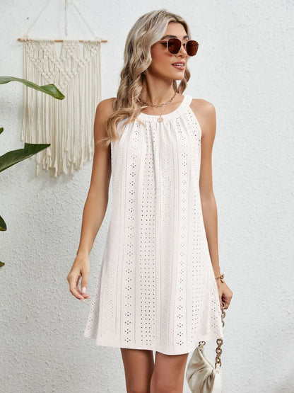 Women's swimsuit hollowed out crochet top sleeveless beach dress