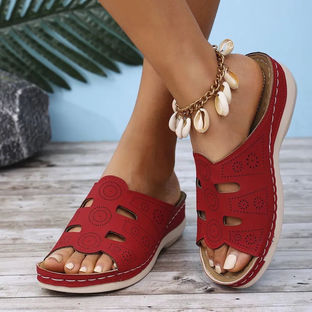 Open-Toe Cutout Sandals