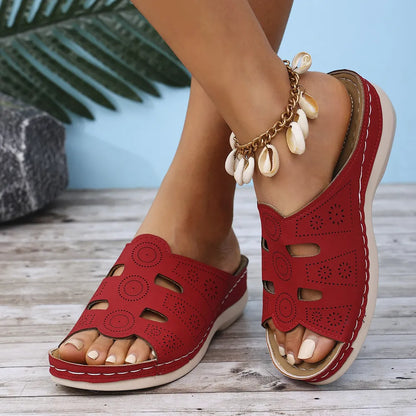 Open-Toe Cutout Sandals