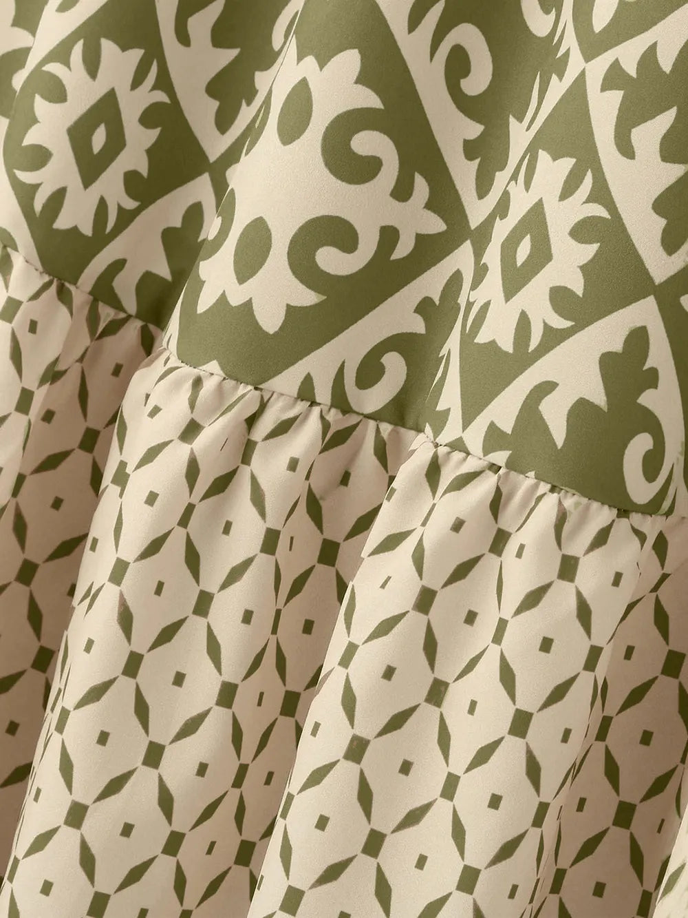 Summer New Printed Loose Splicing Large Swing Skirt for Women