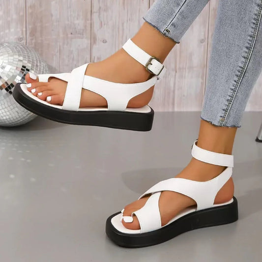 Crisscross Open Toe Platform Sandals