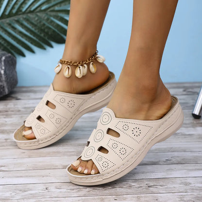 Open-Toe Cutout Sandals